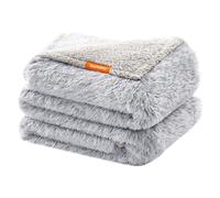 Feandrea Couverture Chien Hydrofuge, Longue Couverture en Peluche pour Chiens Très Grands, Humains, Chats, 229 x 203 cm, XXXL, Polaire Sherpa, Réversible, Protection pour Canapé, Gris Ombré PPB009GA01