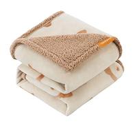 Feandrea Couverture Chien Imperméable, pour Chien Moyen et Grand, Chat, Tissu Polaire, Flanelle, 152 x 127 cm, XL, Lavable en Machine, Réversible, Protection Canapé, Beige PPB060K01
