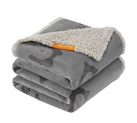 Feandrea Couverture Chien Imperméable, pour Chien Moyen et Grand, Chat, Tissu Polaire, Flanelle, 152 x 127 cm, XL, Lavable en Machine, Réversible, Protection Canapé, Gris PPB060G01