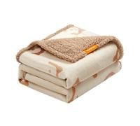 Feandrea Couverture Imperméable pour Chien, 203 x 152 cm, Blanc et Beige | Couverture sherpa peluche douce pour chiens , chats, chiots et maîtres, Réversible, Protection pour lit et canapé, PPB080K01