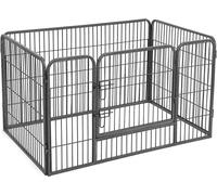 FEANDREA Enclos extérieur pour animaux domestiques, parc pour chiots, 122 x 80 x 70 cm, gris