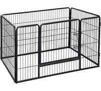 FEANDREA Enclos pour animaux, parc à chiots, 122 x 80 x 70 cm, noir