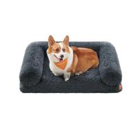 Feandrea FluffyHug Panier pour Chien, Canapé pour Chiot, Taille L, pour Chiens de Taille Moyenne, en Mousse Alvéolée, avec Housse Amovible Lavable, 91 x 68 x 19 cm, Gris Foncé PGW232G02V1