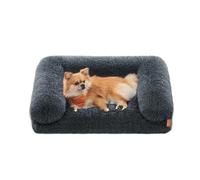 Feandrea FluffyHug Panier pour Chien, Canapé pour Chiot, Taille M, pour Chiens Miniatures et de Petite Taille, en Mousse Alvéolée, avec Housse Amovible Lavable, 76 x 58 x 19 cm, Gris Ombré PGW231G02V1