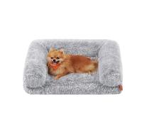 Feandrea FluffyHug Panier pour Chien, Canapé pour Chiot, Taille M, pour Chiens Miniatures et de Petite Taille, en Mousse Alvéolée, avec Housse Amovible Lavable, 76 x 58 x 16 cm, Gris Ombré PGW231G01V1