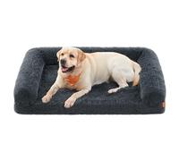 Feandrea FluffyHug Panier pour Chien, Canapé pour Chiot, Taille XXL, pour Chiens de Grande Taille, en Mousse Alvéolée, avec Housse Amovible Lavable, 122 x 85 x 16 cm, Gris Foncé PGW234G02V1