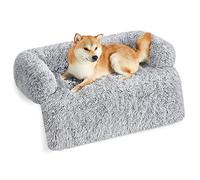 FEANDREA FluffyHug Panier pour Chien, Taille XXL, 110 x 95 x 18 cm | Tapis, Couverture de Protection pour Canapé, Tissu Peluche, Gris jacinthe, Collection BOBBEE PGW223G01