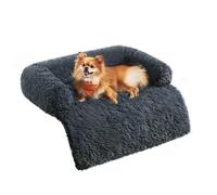 Feandrea FluffyHug Panier pour Chien, Tissu Peluche, Tapis, Couverture de Protection pour Canapé, Taille M, pour Chiens de Petite et Moyenne Taille, 80 x 75 x 16 cm, Gris Foncé PGW221G02