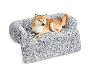 Feandrea FluffyHug Panier pour Chien, Tissu Peluche, Tapis, Couverture de Protection pour Canapé, Taille XL, pour Chiens de Moyenne et Grande Taille, 110 x 95 x 18 cm, Gris Ombré PGW223G01