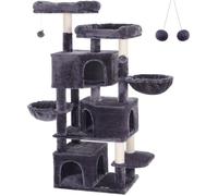 Feandrea Grand Arbre À Chat,Avec 3 Niches,164Cm De Hauteur,Gris Foncé Pct98G