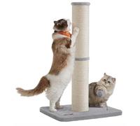 Feandrea Griffoir, 85 cm de haut, colonne à gratter, arbre à chat, tronc à gratter pour chatons et chats adultes normaux, tronc en sisal, avec balle en peluche et cloche, gris pigeon PCA040G01