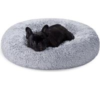 Feandrea lit moelleux pour chien, panier pour chat, coussin donut, lavable, rembourrage central amovible, peluche longue, 70 cm de diamètre, gris ombre