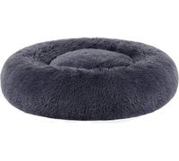 Feandrea lit moelleux pour chien, panier pour chat, coussin donut, lavable, rembourrage central amovible, peluche longue, 70 cm de diamètre, gris foncé