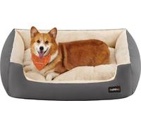 FEANDREA Lit pour chien, coussin réversible, 80 x 65 x 20 cm, gris foncé