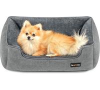 FEANDREA Lit pour chien, housse amovible, 70 x 55 x 21 cm, gris
