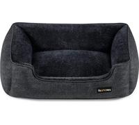 FEANDREA Lit pour chien, housse amovible, 70 x 55 x 21 cm, gris foncé