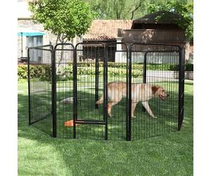 FEANDREA Luxe Parc Enclos pour Chiens Chiots Animaux de compagnie 80 x 100 cm Noir PPK81H