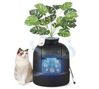 Feandrea Meuble Litière Chat, avec Fausse Plante, Bac à Litière pour Chat avec Porte, Filtre à Charbon, Contrôle des Odeurs, Galets Décoratifs, Pelle, Brosse, Noir d'encre PPT006B101