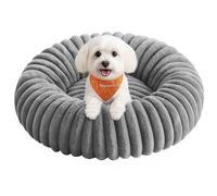 Feandrea Panier pour Chien, 60 cm de Diamètre, Lavable, Antidérapant | Panier pour Chat, Coussin, Rembourrage Doux, Gris Tourterelle, Collection BADDI PGW302GD01