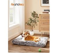 Feandrea Panier pour Chien, Canapé, Lit pour Animaux, 95 x 60 cm, Rembourrage Moelleux, Lavable en Machine, Coussin pour Chien, Gris Ombré PGW202G01
