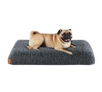 Feandrea Panier pour Chien, Canapé Orthopédique pour Animaux, Mousse Alvéolée, Housse Amovible Lavable, Taille M pour Chiens de Petite et Moyenne Taille, 80 x 50 x 8 cm, Gris Foncé PGW211G02