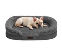 Feandrea Panier pour Chien de Taille Moyenne, 76 x 51 x 18 cm, Orthopédique, Mousse Alvéolée, Doublure Hydrofuge, Bords Surélevés, Housse Amovible et Lavable, Antidérapant, Gris Ardoise PGW281GN01