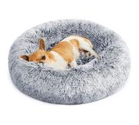 Feandrea Panier pour Chien, Lit Ronde en Forme de Beignet, Canapé, Coussin Central Amovible et Lavable, Tissu Peluche Doux, Ø50 cm, Gris Ombré PGW037G01