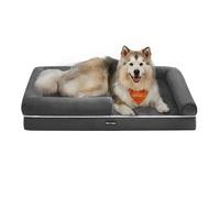 Feandrea Panier pour Chien Grande Taille XXXL Orthopédique, Canapé, Lit pour Chien Déhoussable Lavable, Rembourrage Moelleux, Bords Rehaussés, 120 x 85 x 18 cm, Antidérapant, Gris Foncé PGW078G01V1