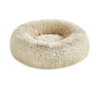 Feandrea Panier pour Chien, Lit Ronde en Forme de Beignet, Canapé, Coussin Central Amovible et Lavable, Tissu Peluche Doux, Ø60 cm, Kaki Ombré PGW038S01