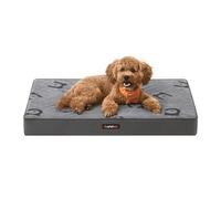 Feandrea Panier pour Chiens, Coussin pour Animaux, Mousse Alvéolée, avec Poignée, Déhoussable, Utilisable des 2 Côtés, Hydrofuge, Taille M, 76 x 51 x 8 cm, Gris Tourterelle PGW241G01