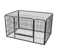 Feandrea Parc pour Chiens, Enclos en Acier, Chiot, Petits Animaux | Parc pour Chiens, 122L x 80l x 70H cm, Gris, Collection DACK PPK04GY