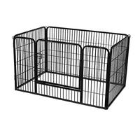 Songmics - FEANDREA Enclos en métal pour chien, Parc pour chiot, rongeur et lapin, Hauteur 70cm, avec Porte, Noir, par PPK04BK