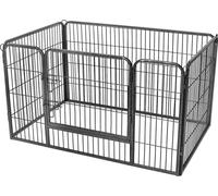 FEANDREA Parc pour chiots, porte pour chiots, barrière pour chiots, enclos extérieur, parc pour chiens 122 x 80 x 70 cm