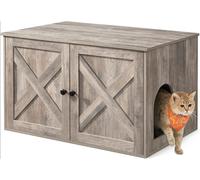 Feandrea PCL002G01 Litière pour chat avec séparateur amovible 80 x 53 x 50 cm - Gris-beige