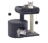 Feandrea PCT50G Petit arbre à chat avec tronc en sisal et plateforme rembourrée, pour chatons, gris fumé