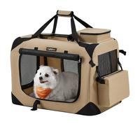 Feandrea PDC60Z Cage de Transport Pliable pour Chien, Taille M, Sac pour Chien en Tissu Oxford Respirant avec Maillage, Structure Métallique, Poignées et Poches, 60 x 42 x 42 cm, Bleu Foncé