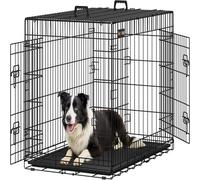 Feandrea Cage pour Chien Pliable avec 2 Portes, Plateau Amovible, 107 x 70 x 77,5 cm, Taille XL, Noir PPD42H