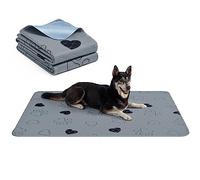 Feandrea Tapis Éducateur pour Chien Lavable Réutilisable, Lot de 2, Tapis Ultra Absorbants, 152 x 122 cm, Taille XXL, Antidérapant, Capacité d’Absorption, Gris PTD048G01