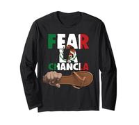 Fear La Chancla Drapeau Mexicain Mexique Aztèque Drôle Chicano Guey Manche Longue