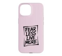 Fear Less Live More Inspirational Motivation Workout Coque pour iPhone 15