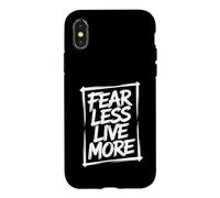 Fear Less Live More Inspirational Motivation Workout Coque pour iPhone X/XS