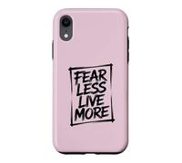 Fear Less Live More Inspirational Motivation Workout Coque pour iPhone XR