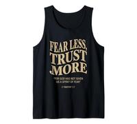Fear Less, Trust More 2 Timothy 1:7 Verse biblique chrétienne Débardeur