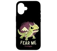 Fear Me Im Dragon // Lézard Amusant, Reptile, Motivation Coque pour iPhone 16