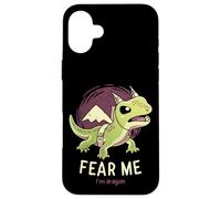 Fear Me Im Dragon // Lézard Amusant, Reptile, Motivation Coque pour iPhone 16 Plus