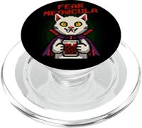 Fear Meowcula Funny Pixel Art Vampire Chat Halloween PopSockets PopGrip pour MagSafe