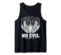 Fear No Evil Psaum 23:4 Bouclier et Ailes chrétiennes Débardeur
