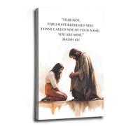 Fear not I have redeemed you I have called you by name You are mine Peinture sur toile avec verset de la Bible Cadeau chrétien Décoration d'intérieur pour la maison, le bureau, la chambre à coucher