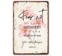 Fear Not Redeemed Called By Name Metal Sign Baptism Gift 8 X 12 in