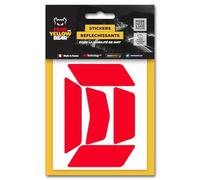 Fear The Yellow Bear© Easy Five Color™, Stickers Retro réfléchissants REPOSITIONNABLES, pour Casque Moto, 3M™ Technology, Tailles homologuées Visible la Nuit pour Votre sécurité (Rouge)